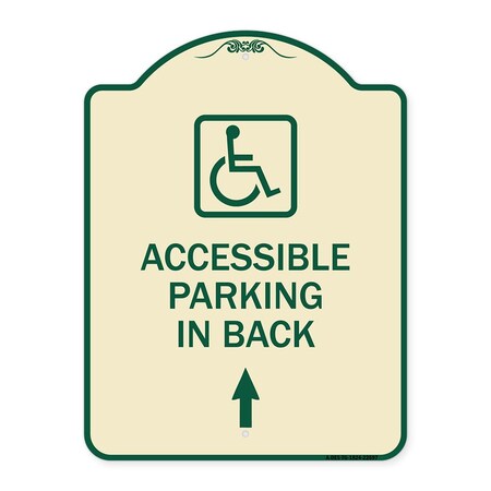 Signmission W/ NY Approved Isa Accessible Parking on Up Arrow Heavy-Gauge Alum Sign, 24" x 18", TG-1824-22697 A-DES-TG-1824-22697